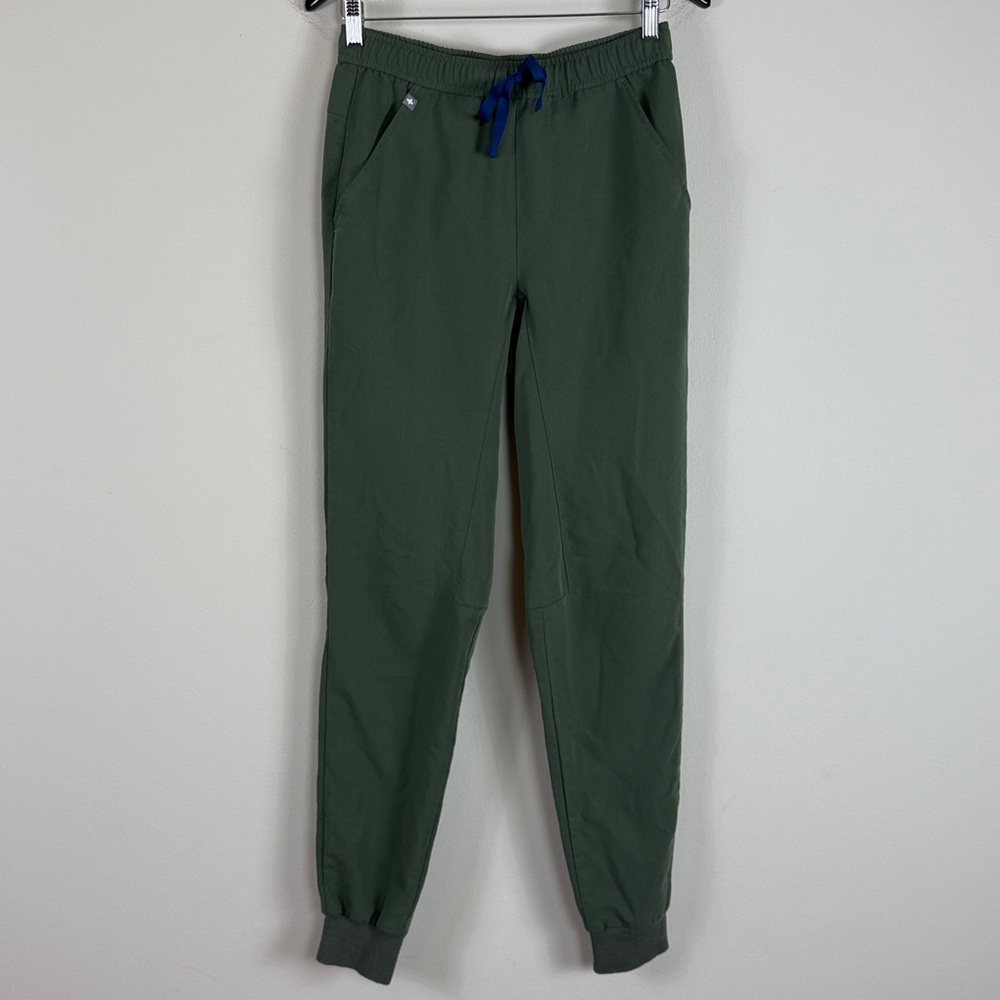 Figs Technical Collection Olive Green Scrub‎ Jogger Pants Size XS Tall